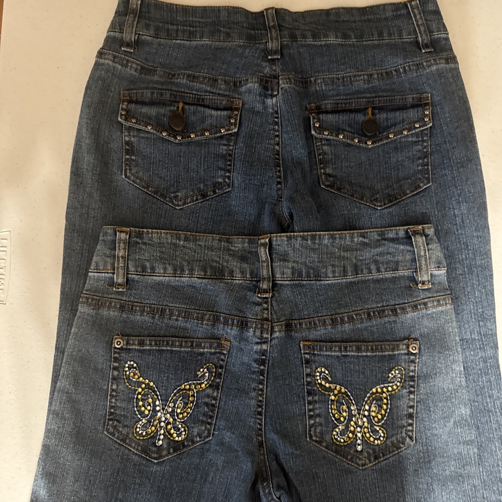 h.i.p. Women's Capri Jeans Lot 6 Pairs / Junior Sizes 1 & 5 Blue Classic Denim - Picture 10 of 16